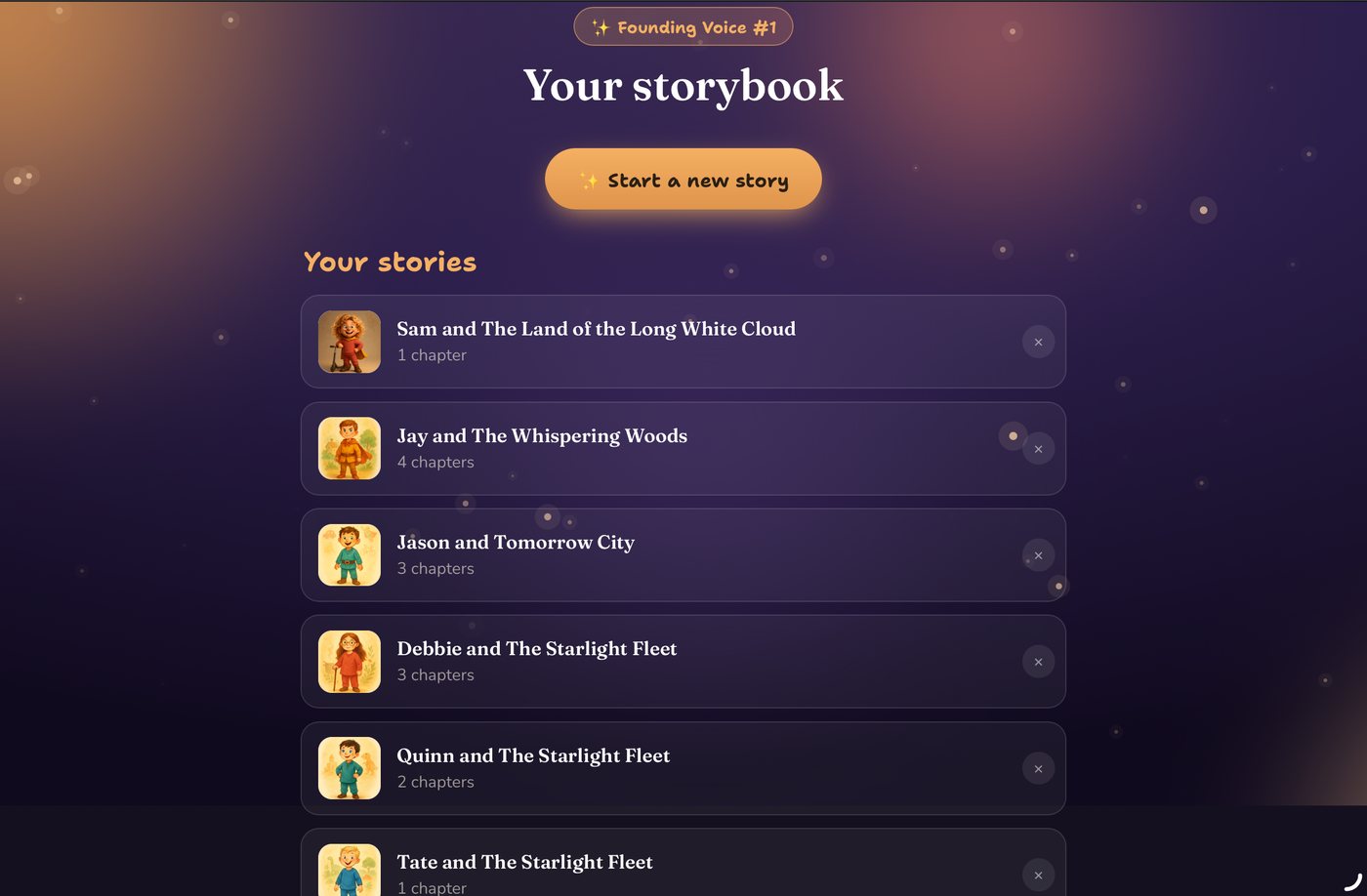 The Zantales storybook on a tablet — every child's ongoing stories, including Sam and The Land of the Long White Cloud